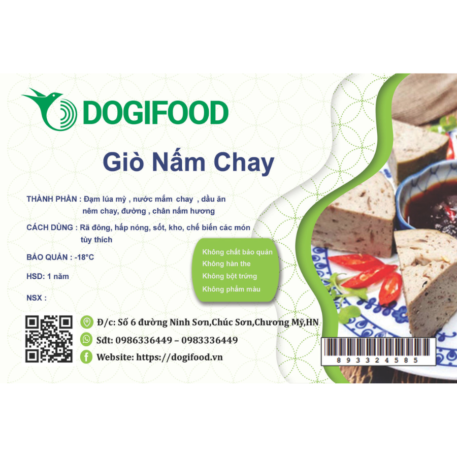 Giò nấm chay Dogi 1kg